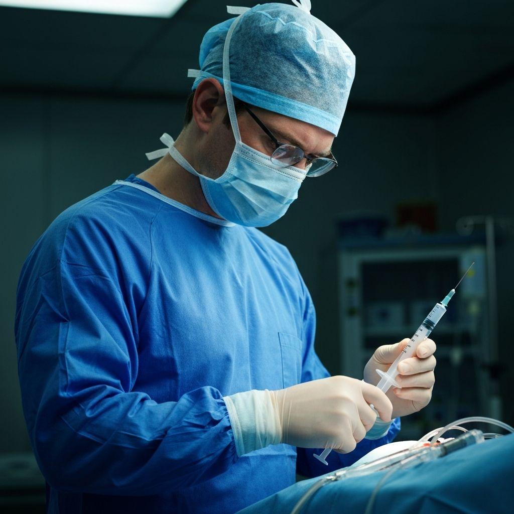 Surgeon performing a surgical procedure in the operating room